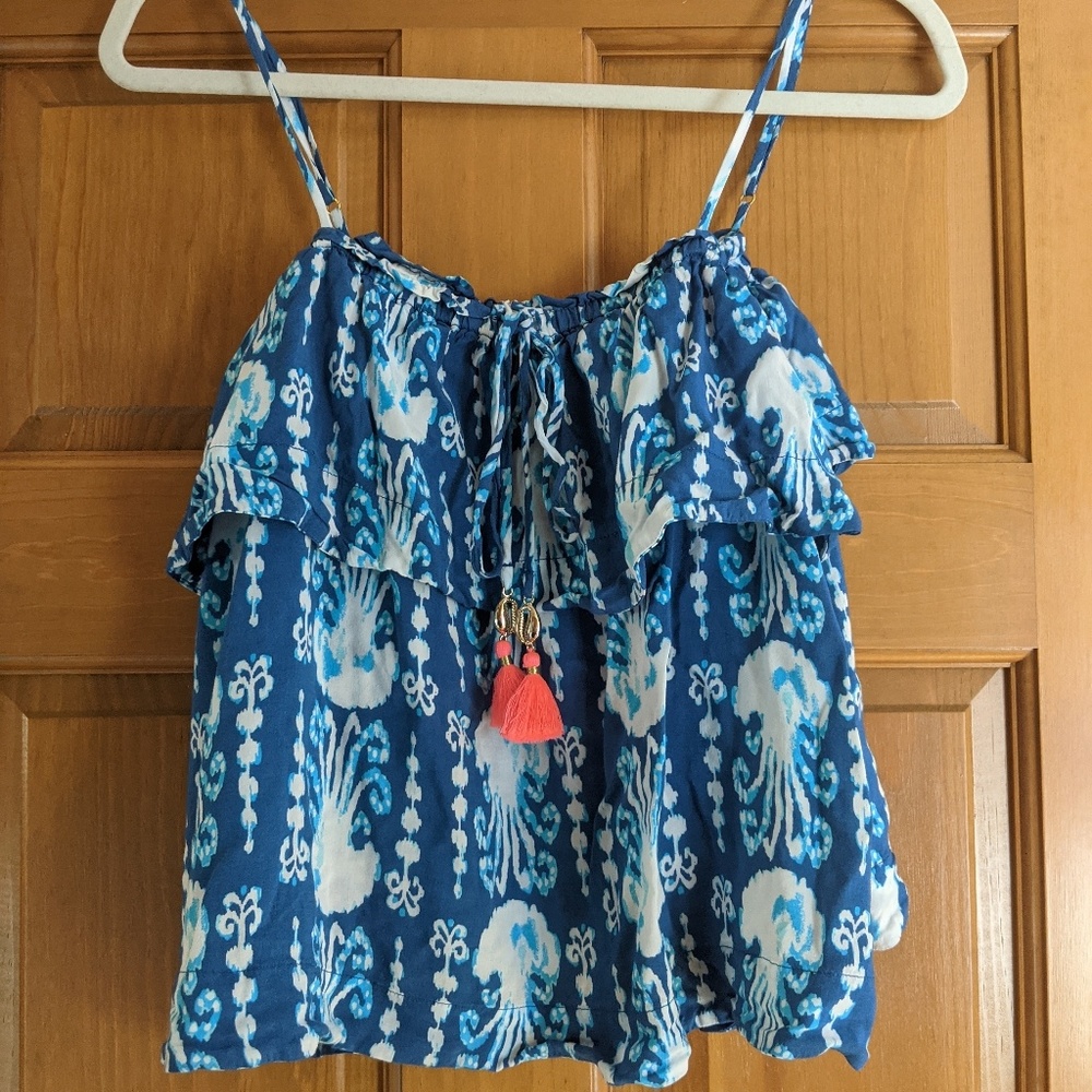 Lilly Pulitzer Get in Line Blue Jellyfish Tank Top